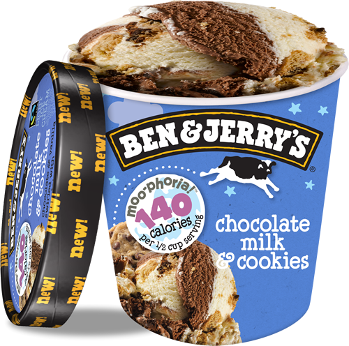 Chocolate Milk & Cookies Ice Cream, - Ben And Jerry's Ice Cream (500x496), Png Download
