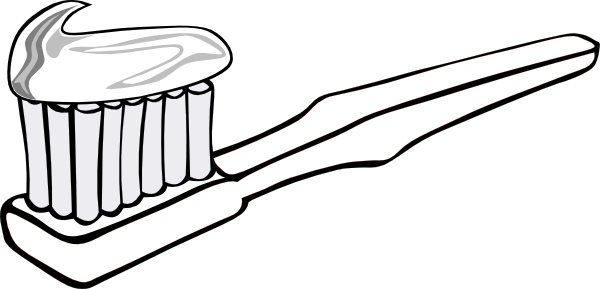 Toothbrush Clipart Black And White - Coloring Page Of Toothbrush (600x289), Png Download