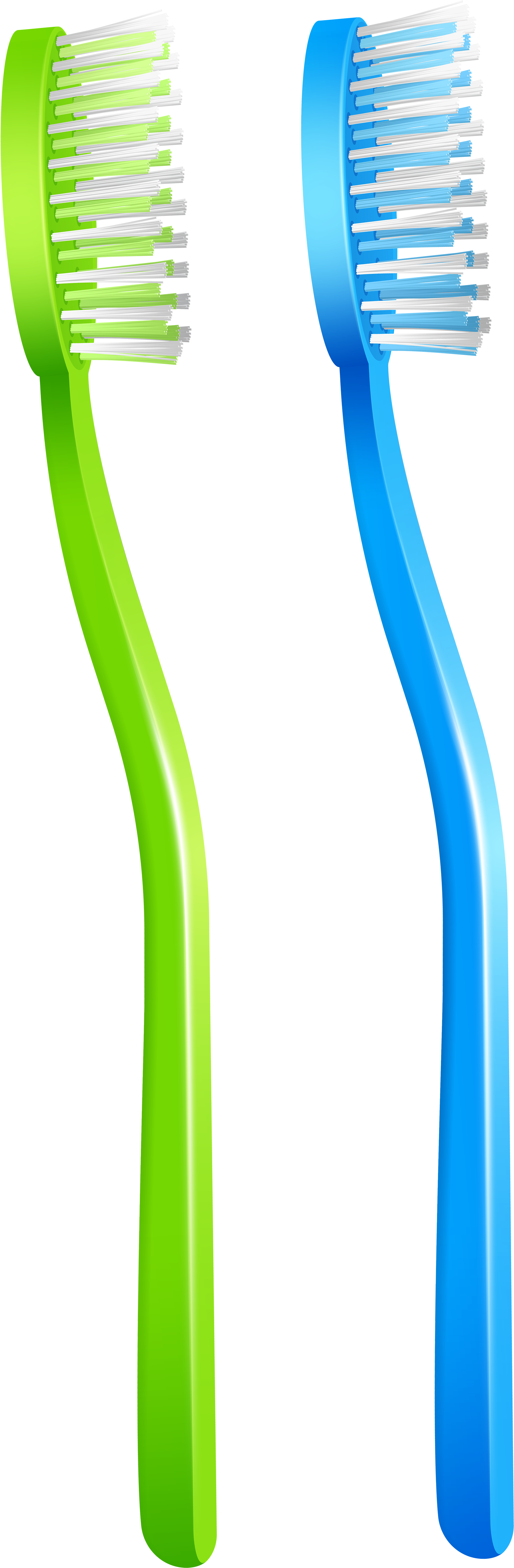 Green Blue Toothbrush Png Clip Art - Toothbrush Clipart Png (2118x6000), Png Download