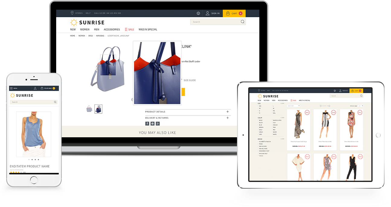 Sunrise Responsive Frontend - Responsive Web Design (1304x731), Png Download