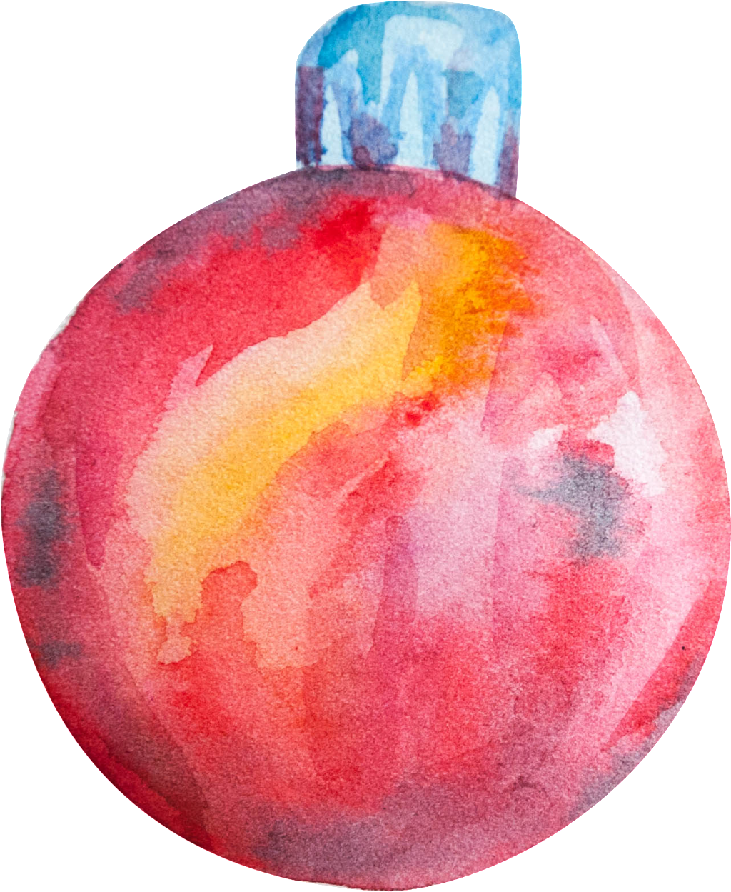 Watercolor Hand Painted Red Decorative Sphere Transparent - Transparent Ball (1024x1249), Png Download