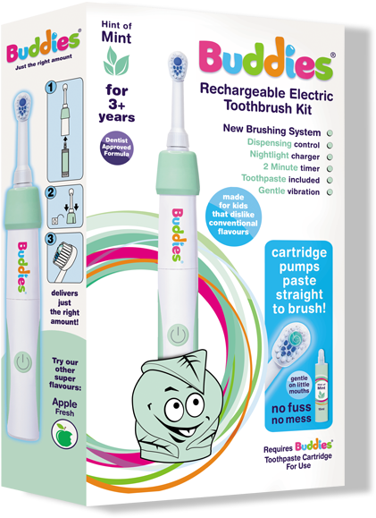 Buddies Rechargeable Electric Toothbrush Kit - Electric Toothbrush (431x594), Png Download