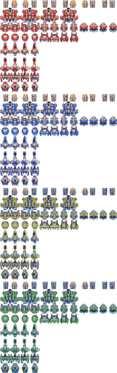 Ships Human - Shmup Ship Sprites (384x1216), Png Download