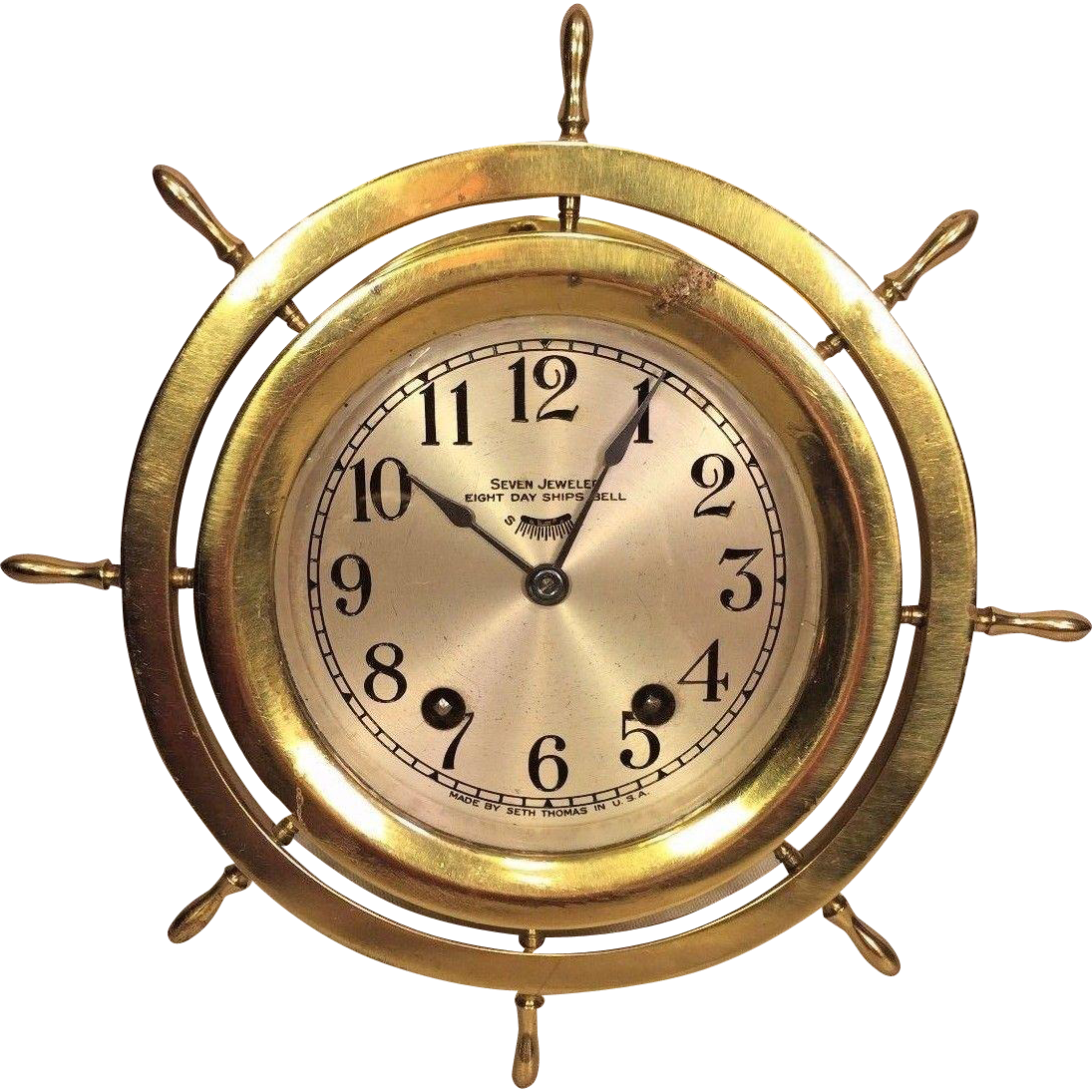 Seth Thomas S Bell Clock Case Runs - Clock (1095x1095), Png Download