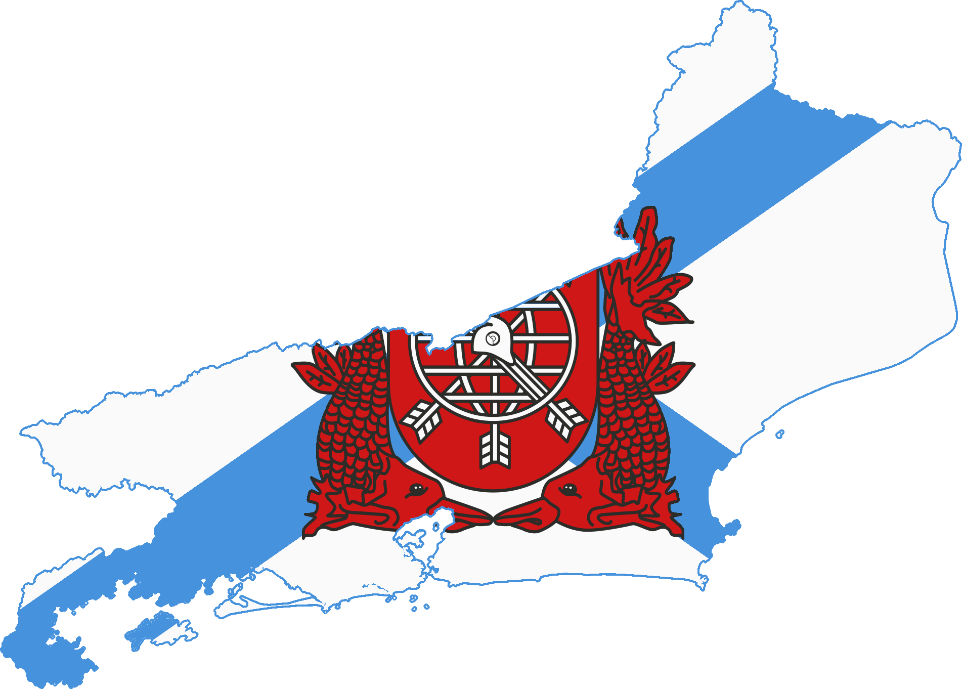 Flag Map Of Rio De Janeiro - Rio De Janeiro Bandeira (1902x1362), Png Download