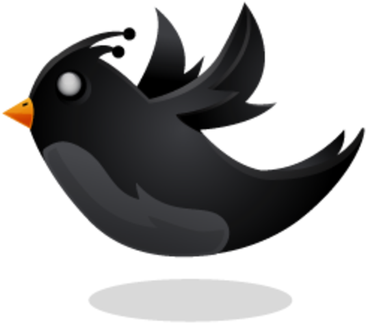 Black Twitter Bird (560x560), Png Download
