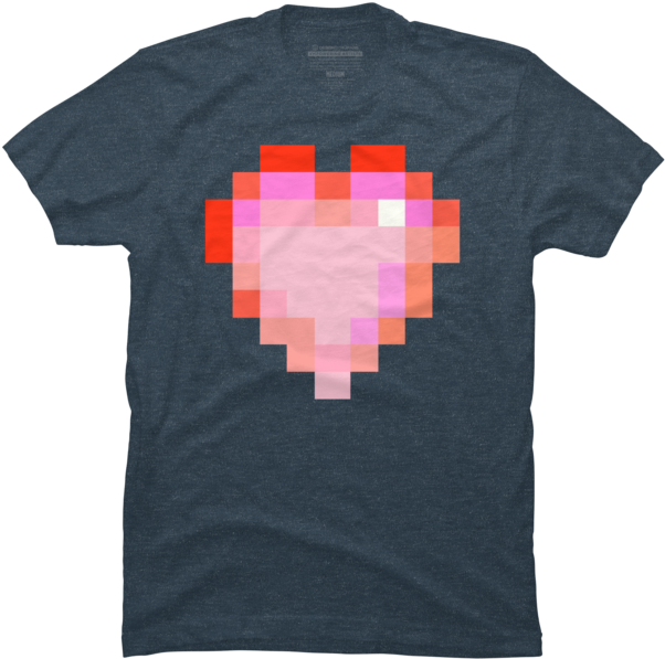 8bit Pixel Art Heart - Z House T Shirt (650x650), Png Download