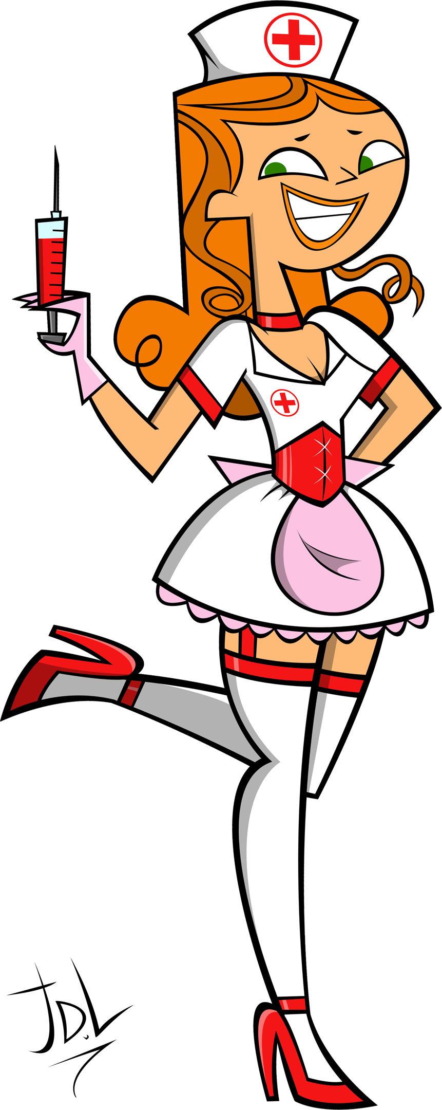 Nurse Izzy - Cartoon Drawing Of A Nurse (861x2160), Png Download