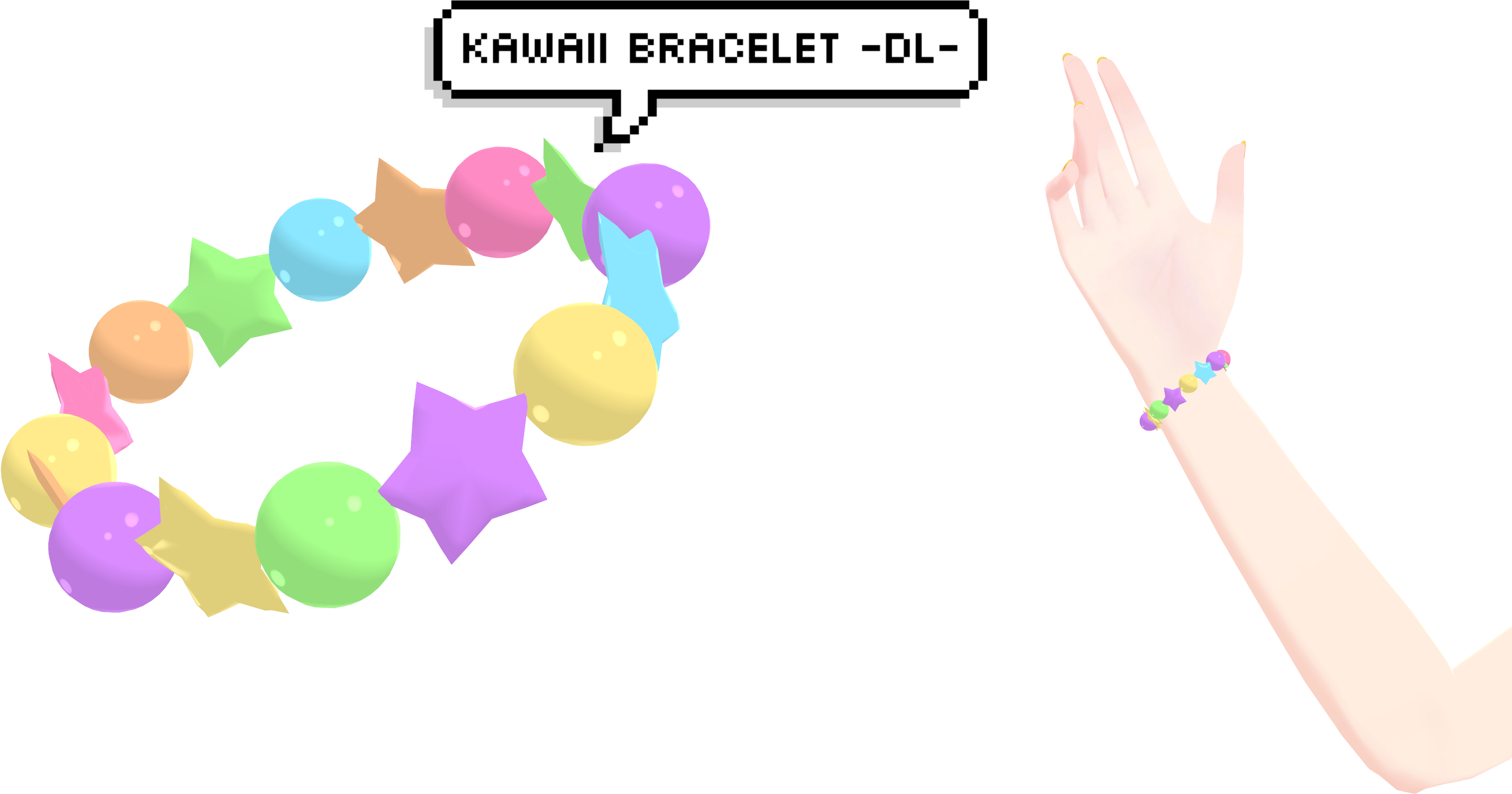 [mmd] Kawaii Bracelet Dl By Deidaraisdead - Circle (3476x1825), Png Download
