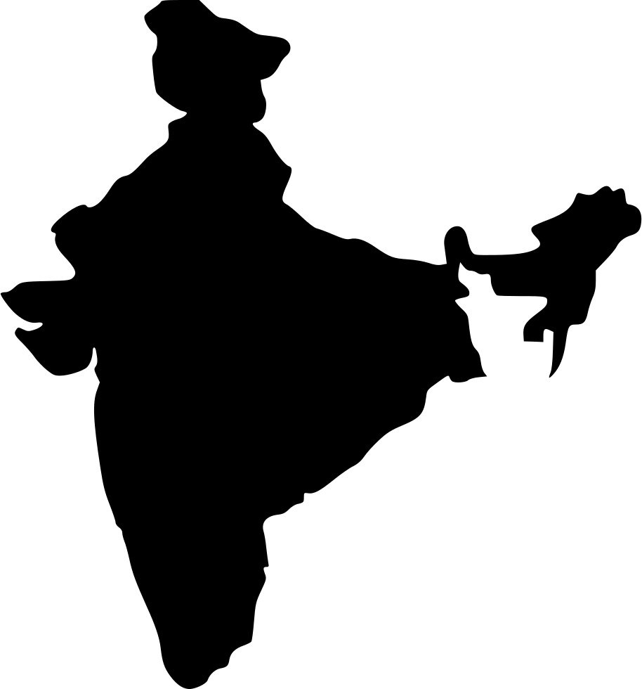 Png File Svg - India Map Silhouette (914x980), Png Download