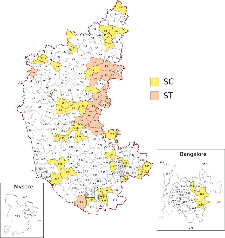 Download Karantaka Election 2018 Candidates List Map Full Size PNG