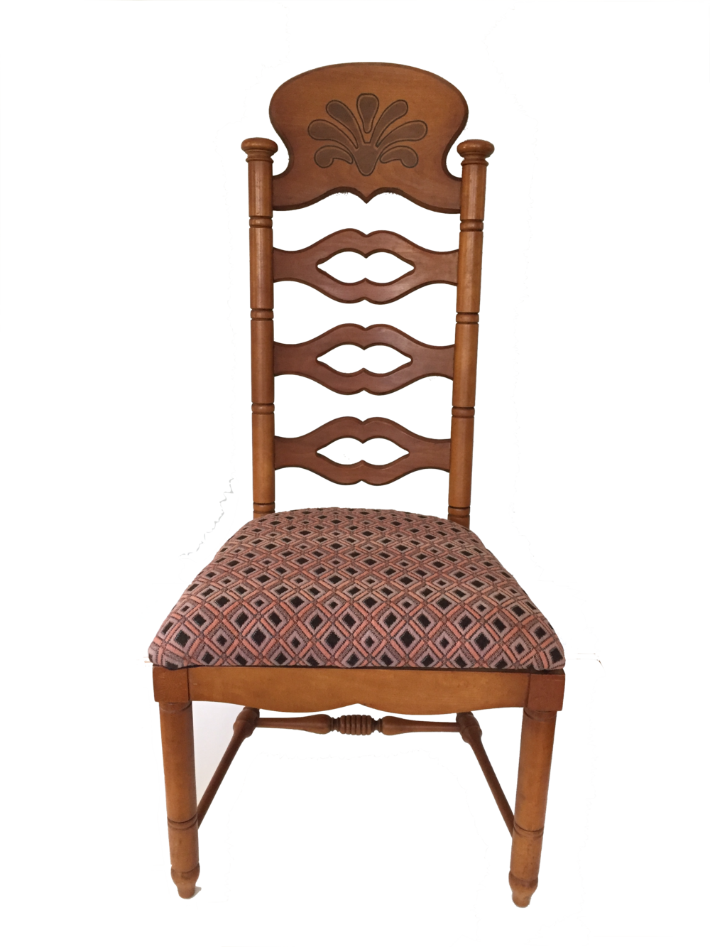 Ladder Back Chair With Cotton/wool Upholstery (1000x1333), Png Download