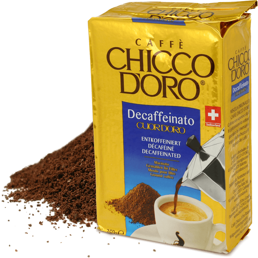 Chicco D'oro Decaffeinated 250g Single Ground - Caffè Chicco D Oro (877x879), Png Download