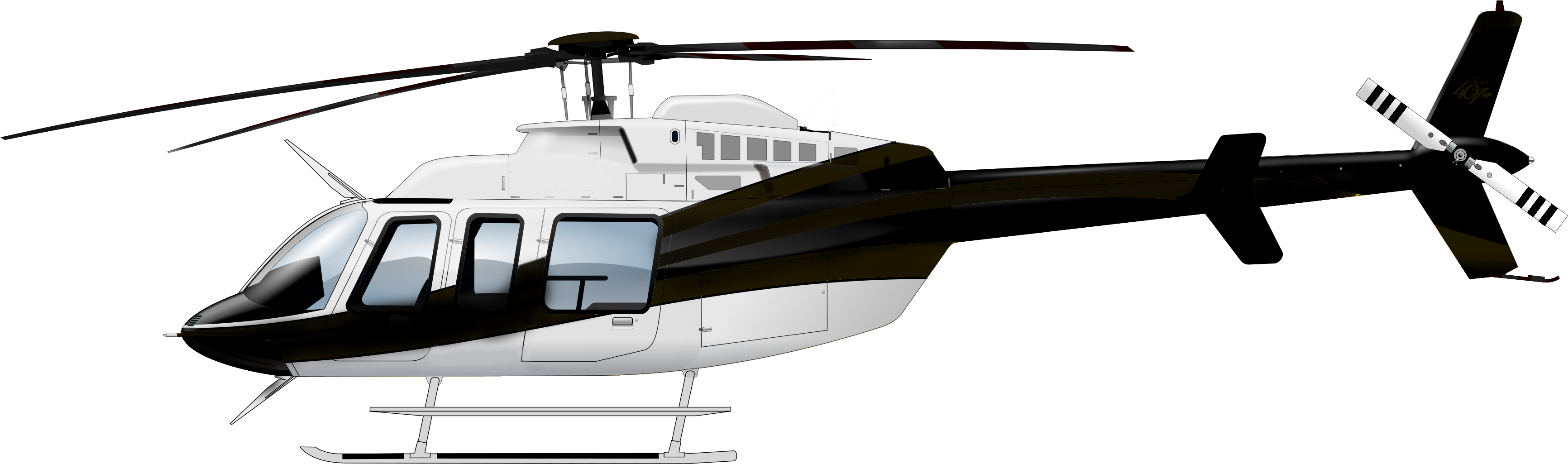 C Fgyh Helicopter Gree (3463x1179), Png Download