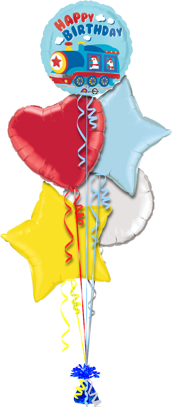 Birthday Train Birthday Balloon - Balloons (766x1332), Png Download