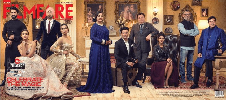 Alia Bhatt, Shahid Kapoor And Diljit Dosanjh For Filmfare - Filmfare Magazine Winner (800x600), Png Download
