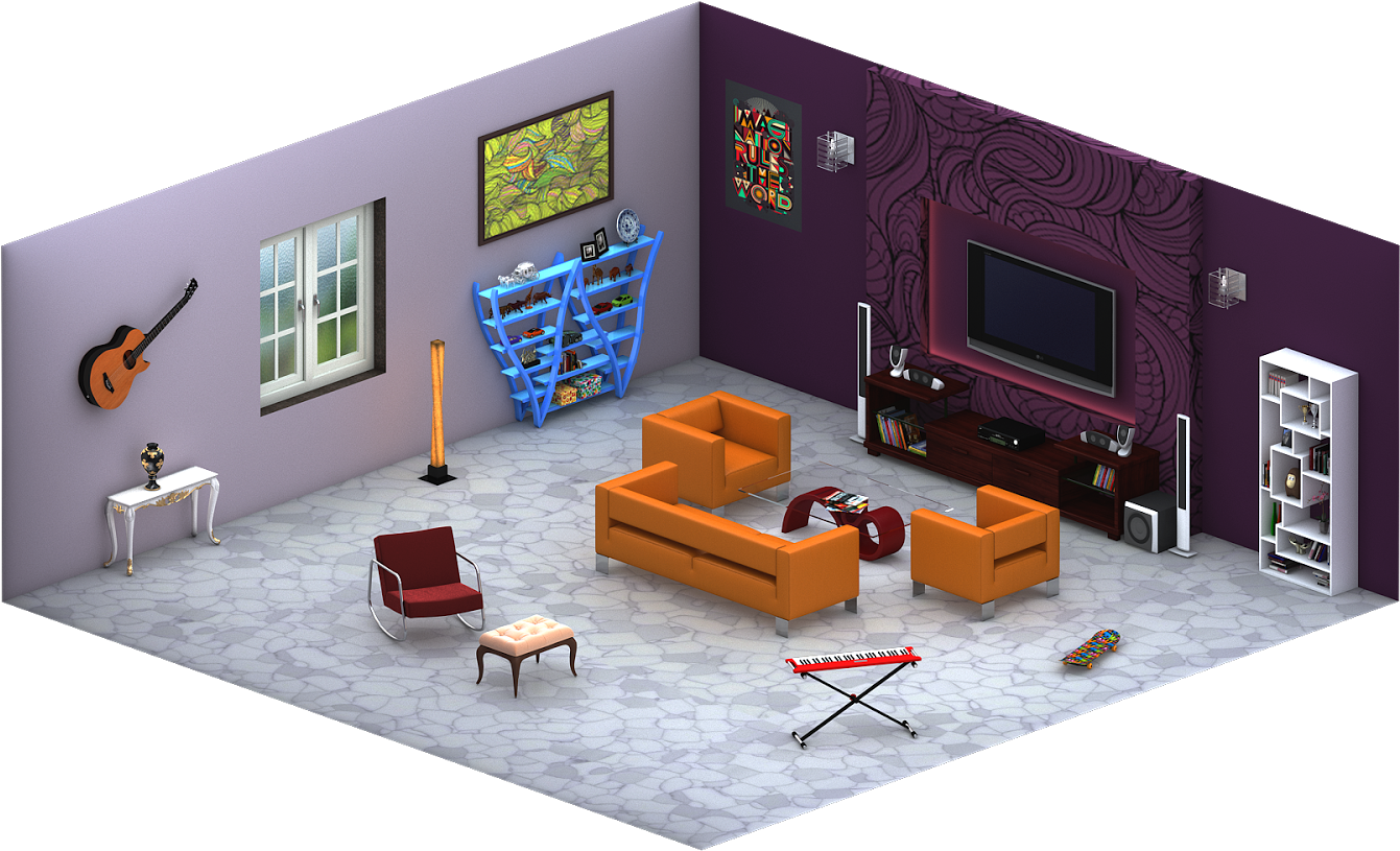 Com Launches The First Virtual Homes For Kids In India - Living Room (1600x900), Png Download