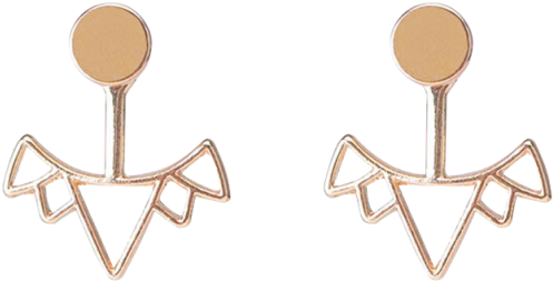 Round Triangle Alloy Ear Jackets - Earrings (558x744), Png Download