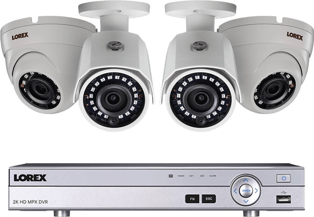 4 Channel 2k Hd Security Camera System With 4 2k Metal - Lorex Security Camera (1200x800), Png Download