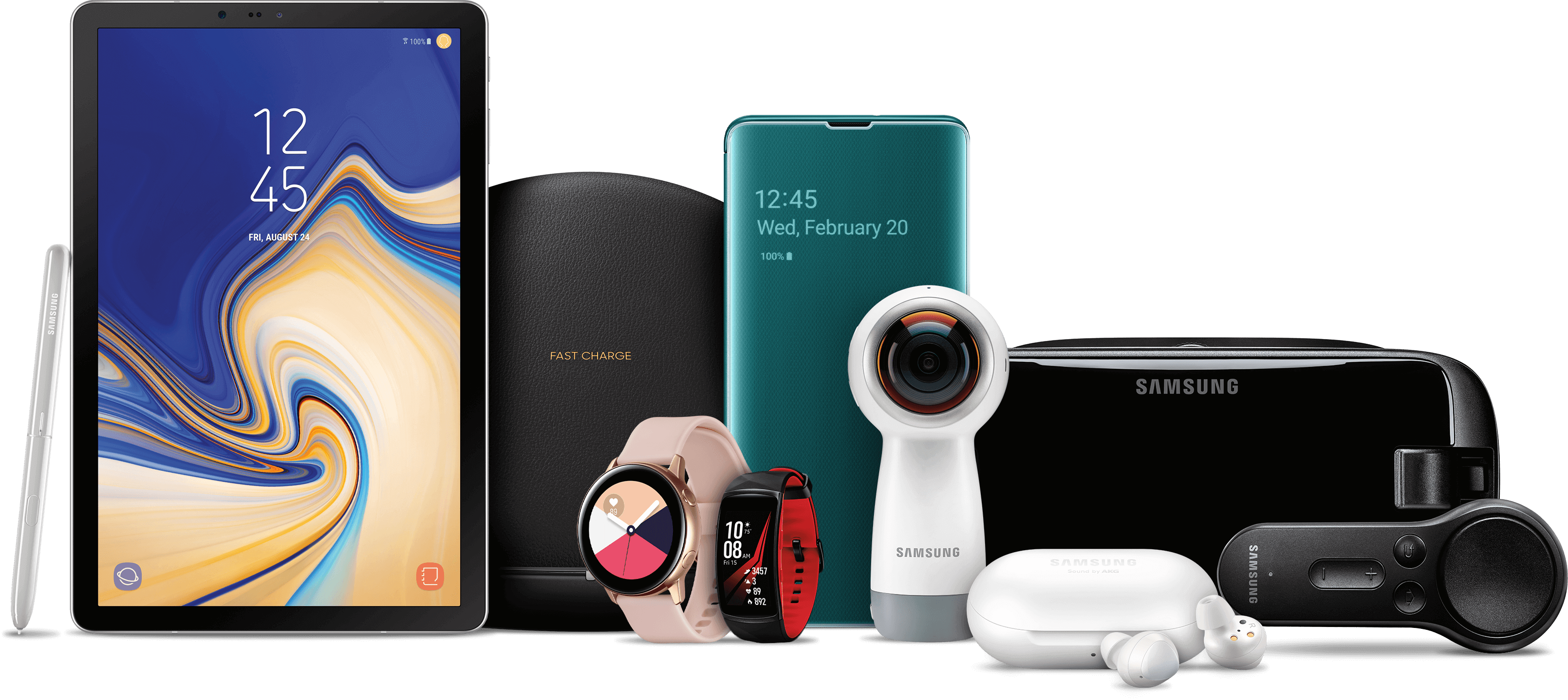 Tablet, Watches, Phones, Wireless Fast Charger, Vr - Tablet Samsung Pro 2018 (3330x1486), Png Download