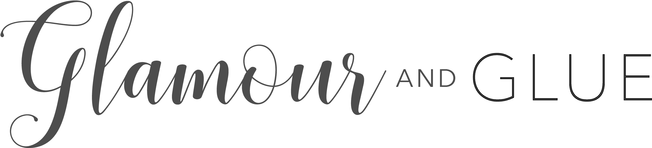 Glamourandglue - Calligraphy (2625x762), Png Download