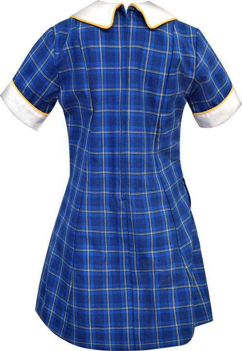 School Uniform Dress Back View - Plaid (498x723), Png Download