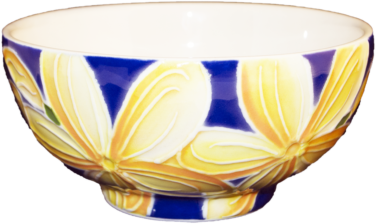 5" Rice Bowl Blue Plumeria - Bowl (1280x761), Png Download