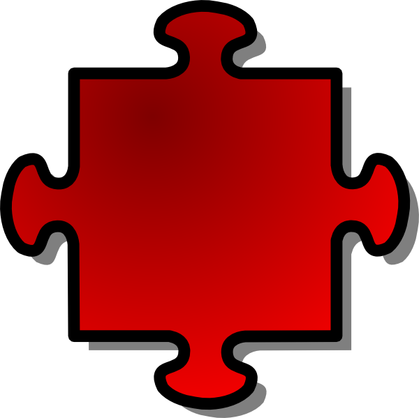 Free Vector Jigsaw Red Clip Art - Puzzle Pieces Clip Art (600x599), Png Download