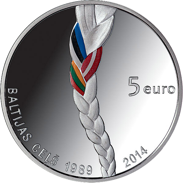Lv 2014 5euro Baltic Way A - Latvia 5 Euro Coin (598x598), Png Download