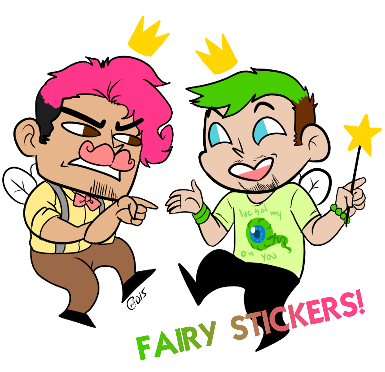 So I Made Em A Sticker 8d - Markiplier And Jacksepticeye Cosmo And Wanda (1280x1237), Png Download