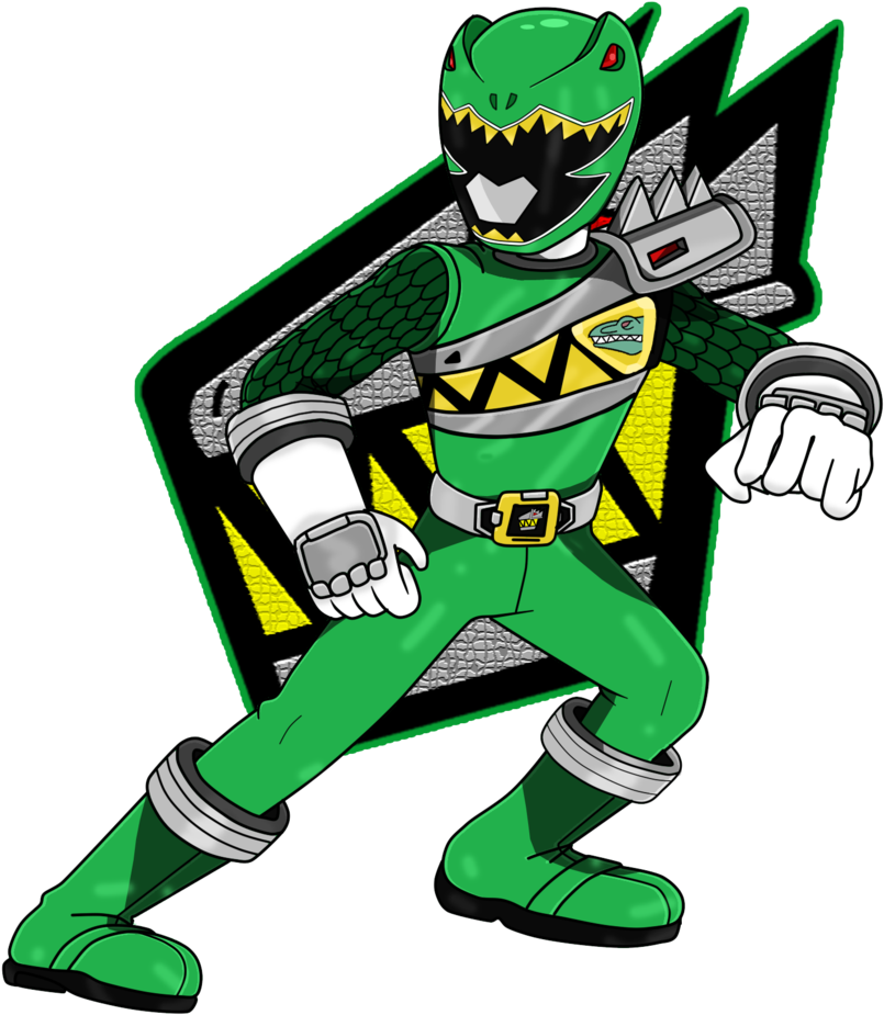 Souji Rippukan "the Slashing Brave, Kyoryu Green " - Power Rangers Dino Charge Symbol (829x964), Png Download