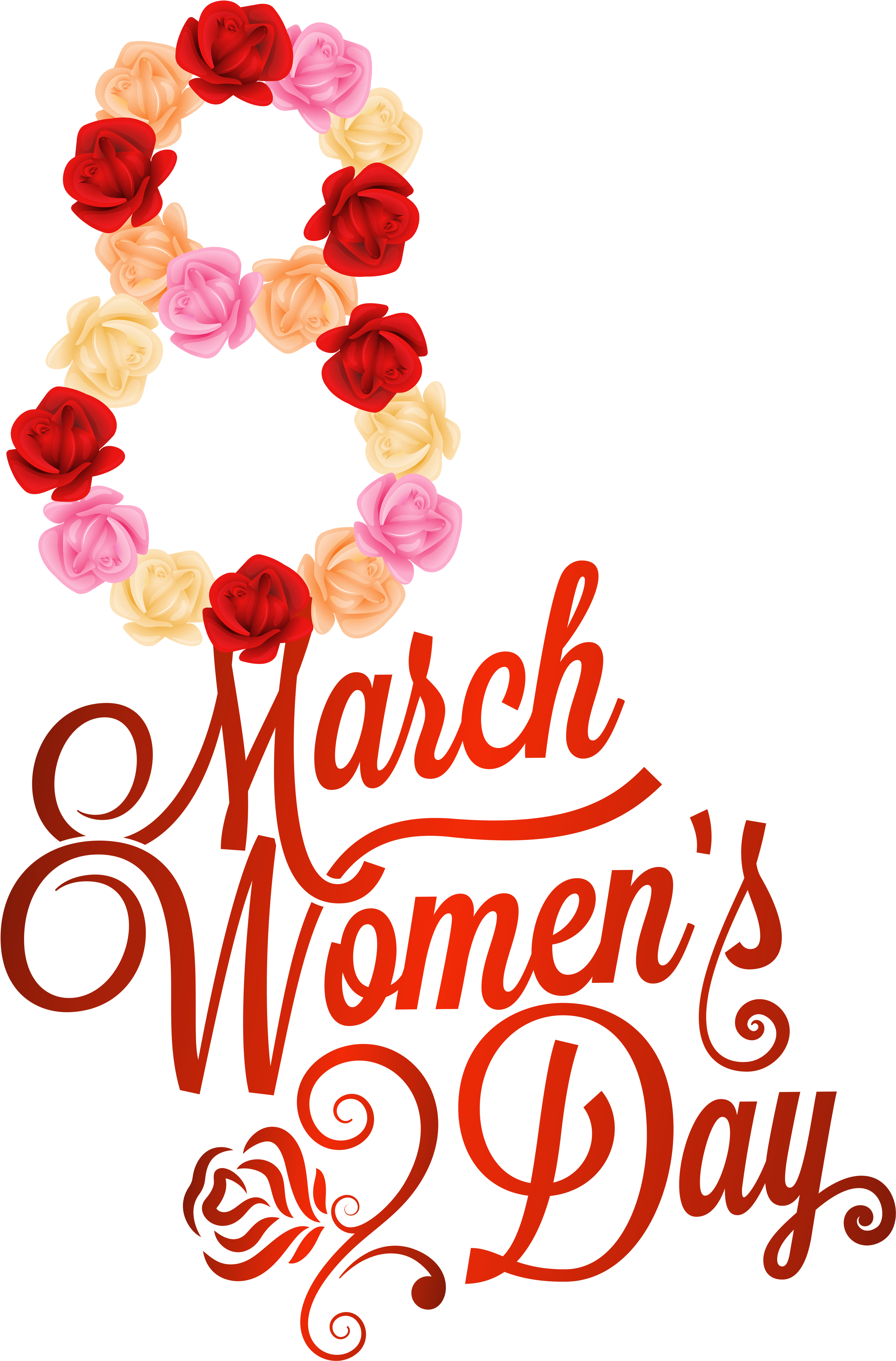 Red 8 March Womens Day Png Clipart Image - Celebration Of Women's Day (4042x6063), Png Download