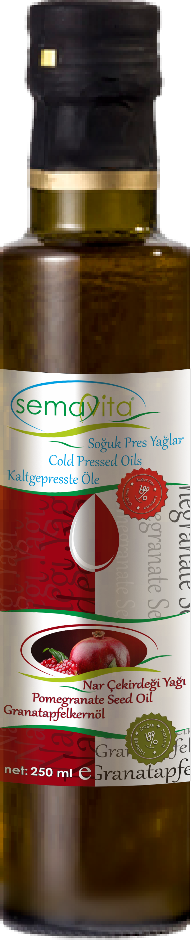 Pomegranate Seed Oil - Bottle (647x3184), Png Download
