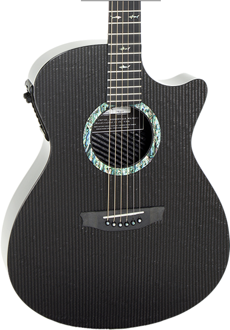 Graphite Guitar - Shape Om - Black Acoustic Guitar (550x700), Png Download