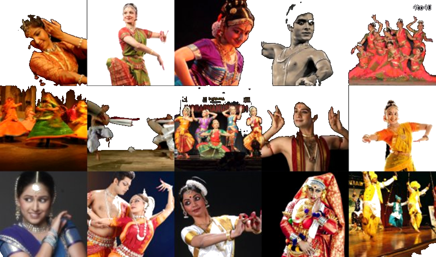 Image Of Indian Dances - Collage (870x514), Png Download