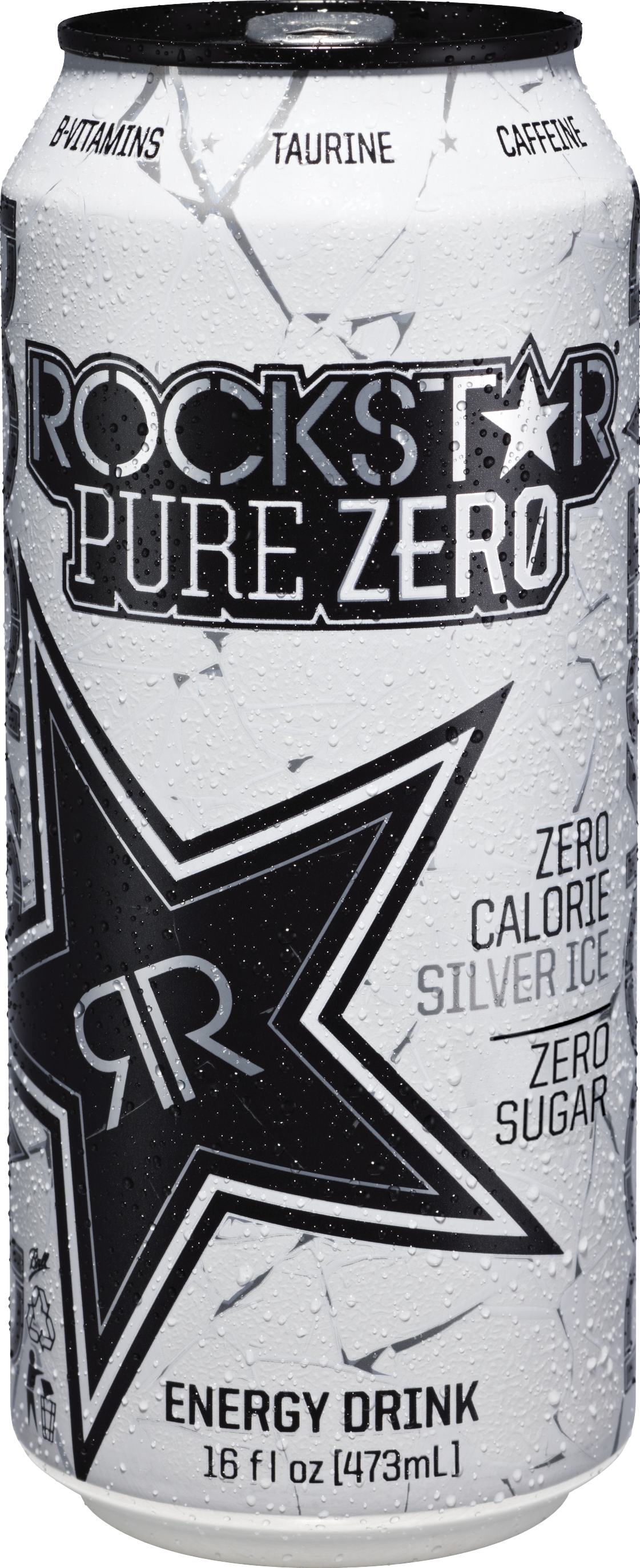 Rockstar Pure Zero Silver Ice - Bottle (1121x2746), Png Download