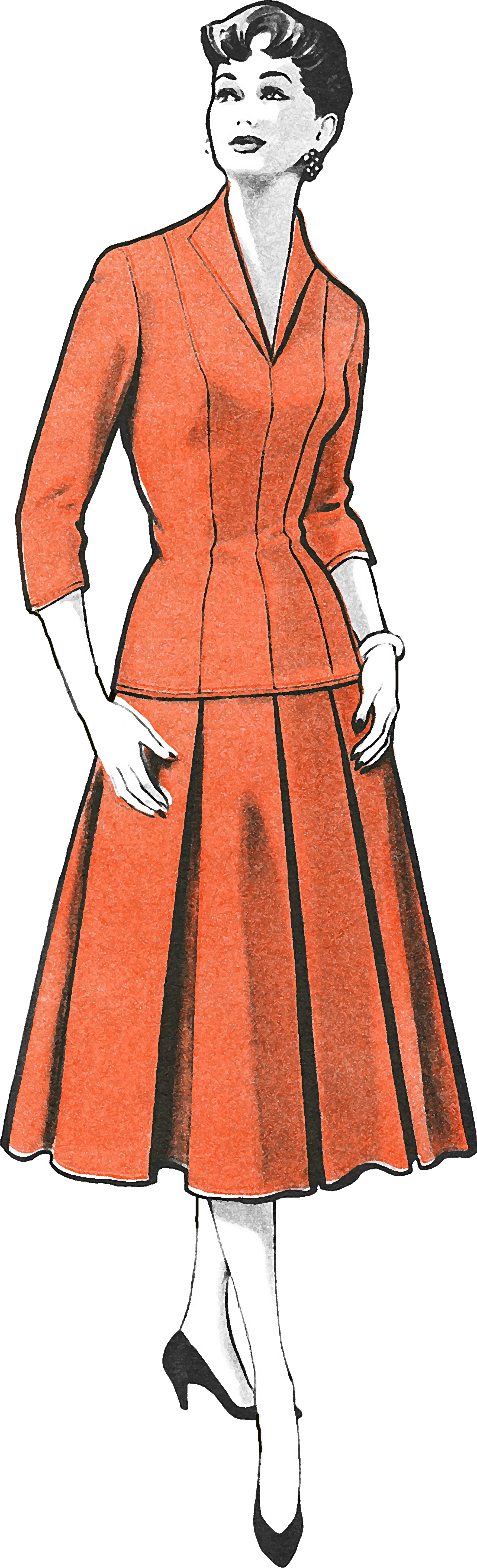 Woman Girl Lady Vintage Beauty 1348365 - Vintage Lady Png (1760x5779), Png Download