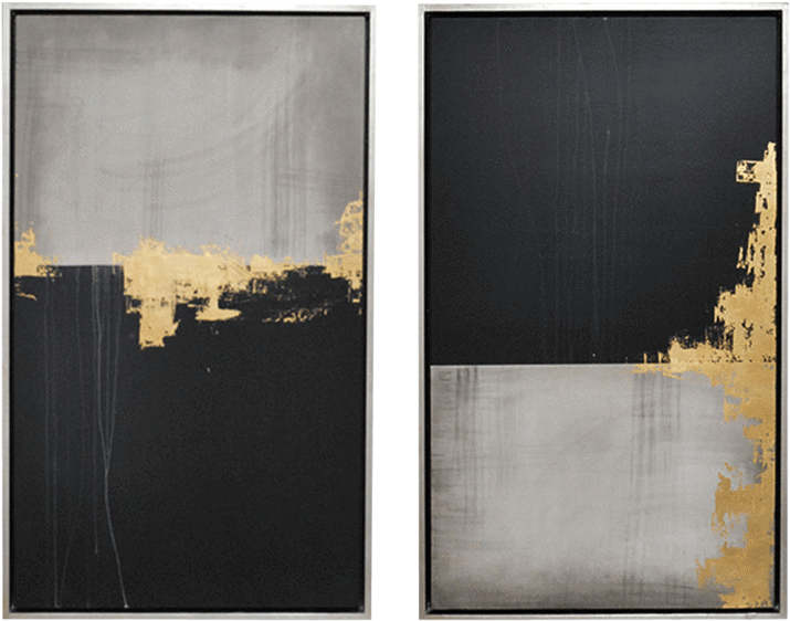 Fog Set De 2 Cuadros De Hoja De Oro - Modern Art (1024x1024), Png Download