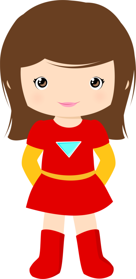 Graphic Library Library Girl Superhero Clipart - Superhero Girls Kids Clipart (440x900), Png Download