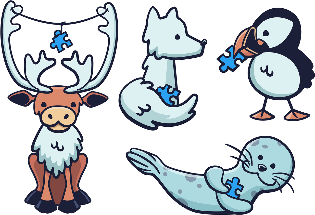Iceland Stickers For Autism Awareness - Cartoon (1400x933), Png Download