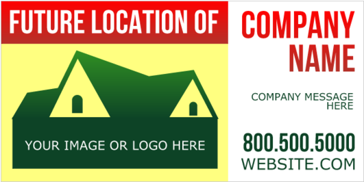 Future Location Of Company Vinyl Banner - Sign (560x560), Png Download