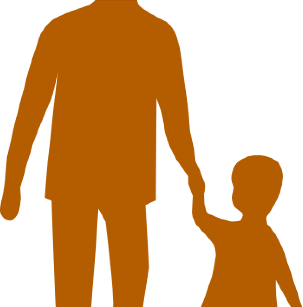 Adult Clipart Purple Adult Child Holding Hands Clip - Adult And Child (1024x1024), Png Download