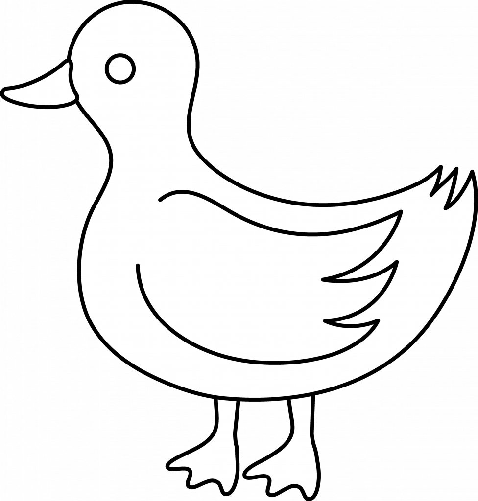 976 X 1024 9 - Clipart Duck Black And White Transparent (976x1024), Png Download