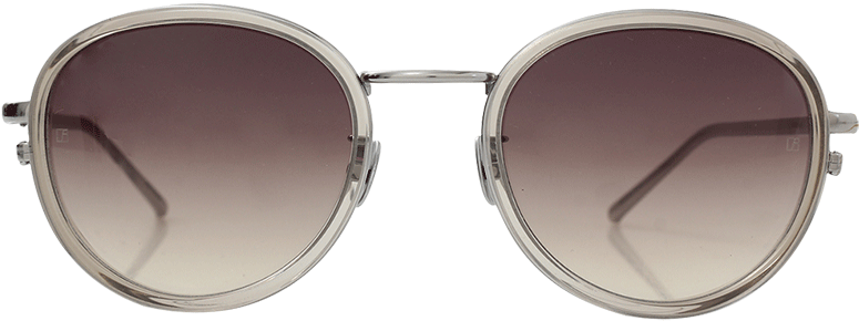 Linda Farrow White Gold Oval Sunglasses In Wht-gld - Silver (960x960), Png Download