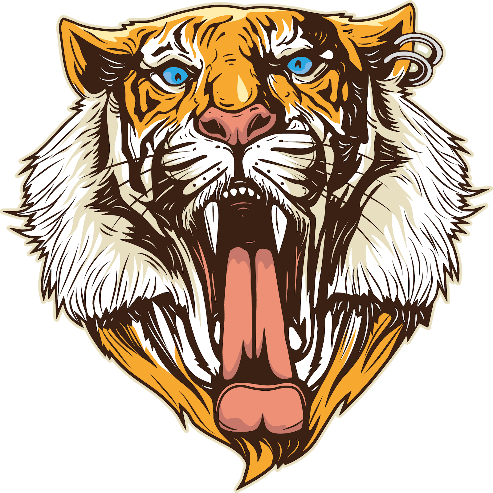Tiger Png Logo - รูป วาด เสือ คำราม (1600x1599), Png Download
