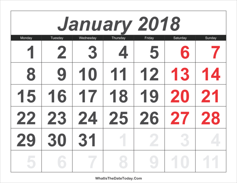 January Png Clipart - October 8 2018 Calendar (800x618), Png Download