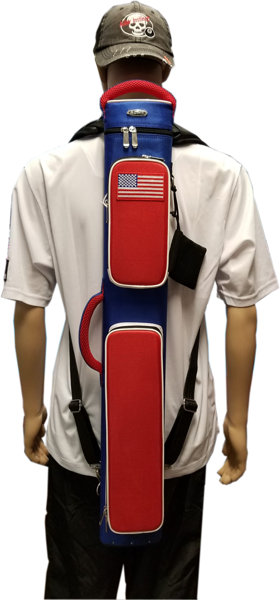 Red White And Blue Pool Cue Case (560x1200), Png Download