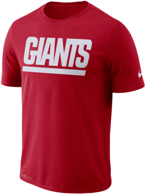New York Giants Nfl Wordmark Red By Nike T-shirt Mens - Logos And Uniforms Of The New York Giants (640x640), Png Download