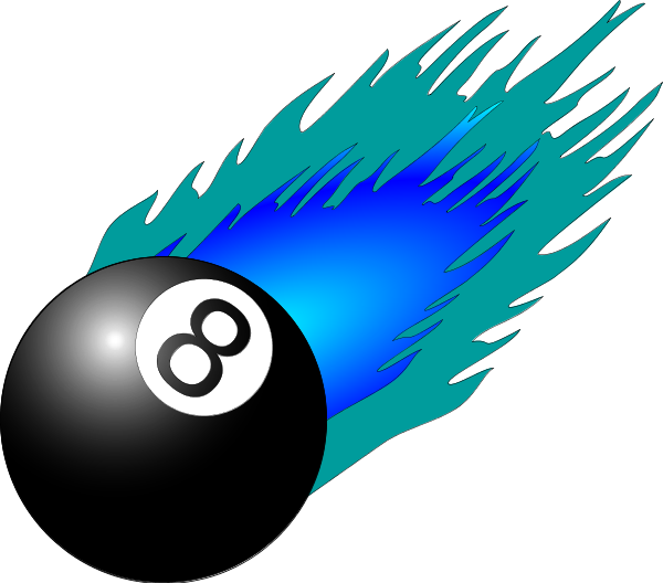 8 Ball Pool Clipart - 8 Ball With Flames (600x528), Png Download
