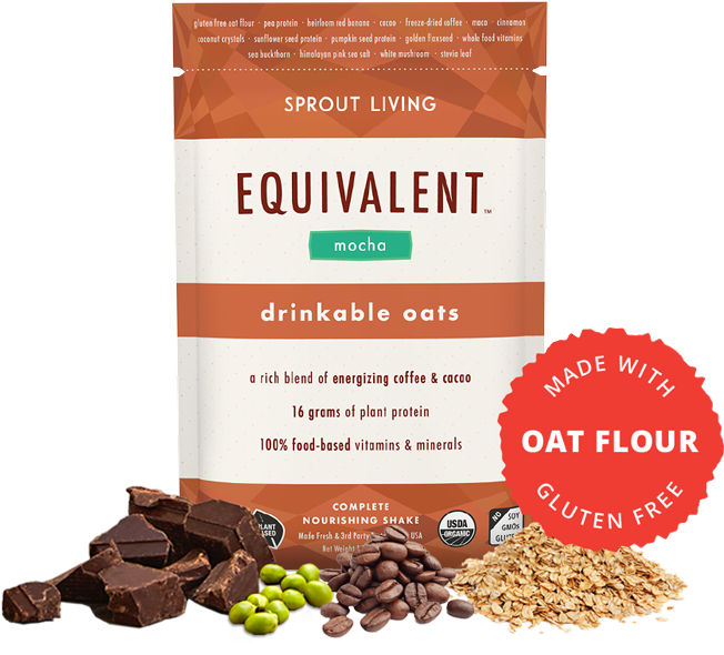Our Mocha Combines Nutritious Organic Oats And Whole - Sprout Living Equivalent Spice (700x700), Png Download
